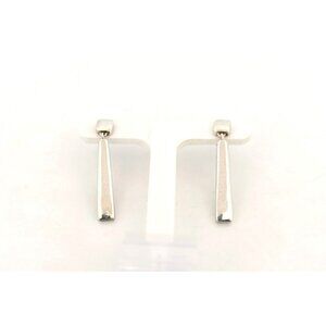 Estate Sterling Silver 925 Dangle Bar Stud Earrings | Butterfly Push Backs